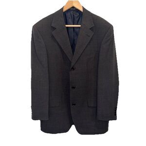 Hugo Boss Mens Sz 40R Blazer Sport Coat Virgin Wool Angelico Farma Charcoal Gray